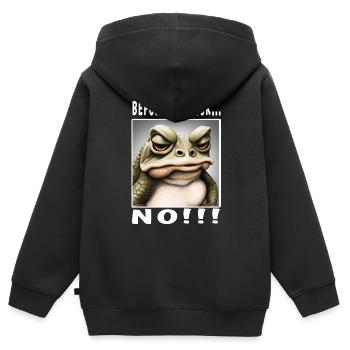 Avant de demander non - Sweat Premium à capuche zippé enfant bio - noir - Dos - AI Model Kid Male (0cm)