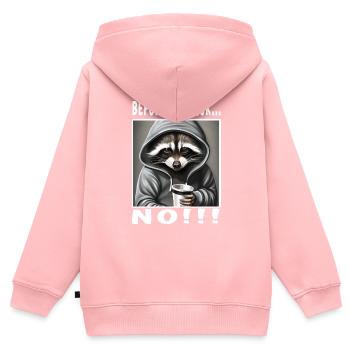 Avant de demander non - Sweat Premium à capuche zippé enfant bio - rose - Dos - AI Model Kid Female (0cm)