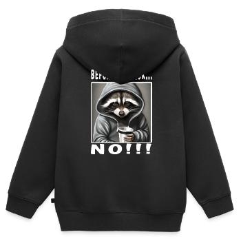 Avant de demander non - Sweat Premium à capuche zippé enfant bio - noir - Dos - AI Model Kid Male (0cm)