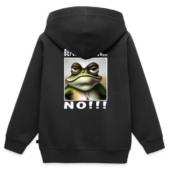 Avant de demander non - Sweat Premium à capuche zippé enfant bio - noir - Dos - AI Model Kid Male (0cm)