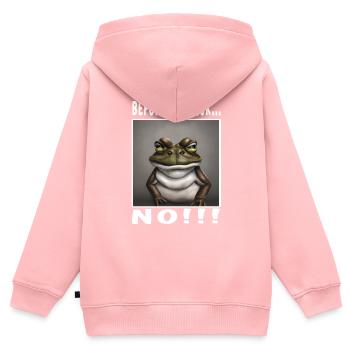 Avant de demander non - Sweat Premium à capuche zippé enfant bio - rose - Dos - AI Model Kid Female (0cm)