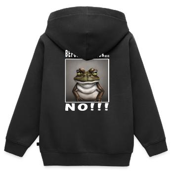 Avant de demander non - Sweat Premium à capuche zippé enfant bio - noir - Dos - AI Model Kid Male (0cm)