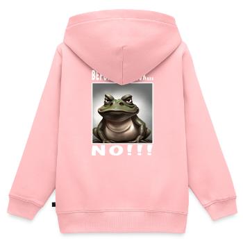 Avant de demander non - Sweat Premium à capuche zippé enfant bio - rose - Dos - AI Model Kid Female (0cm)