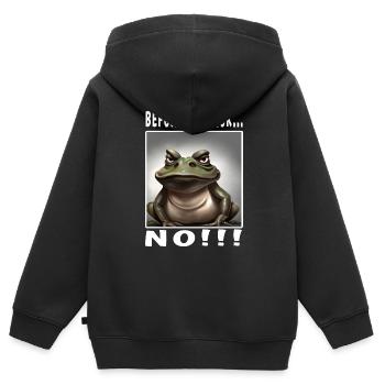 Avant de demander non - Sweat Premium à capuche zippé enfant bio - noir - Dos - AI Model Kid Male (0cm)