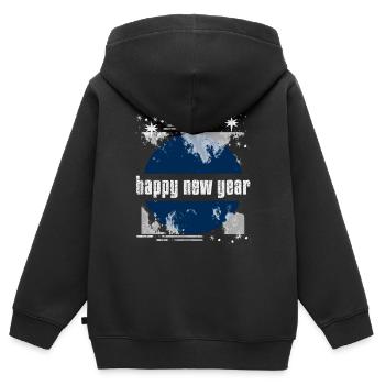 Frohes neues Jahr - Kinder Premium Organic Zip Hoodie - Schwarz - Hinten - AI Model Kid Male (0cm)