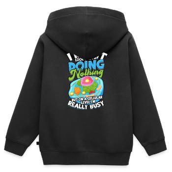 Ich könnte biologische Wissenschaftszellbiologe - Kinder Premium Organic Zip Hoodie - Schwarz - Hinten - AI Model Kid Male (0cm)