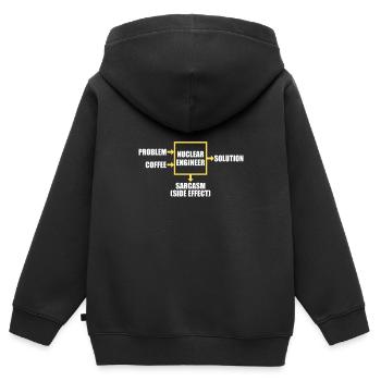 Kernenergie Strahlung Atomkraft Ingenieur - Kinder Premium Organic Zip Hoodie - Schwarz - Hinten - AI Model Kid Male (0cm)