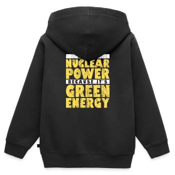 Kernenergie Strahlung Atomkraft Ingenieur - Kinder Premium Organic Zip Hoodie - Schwarz - Hinten - AI Model Kid Male (0cm)