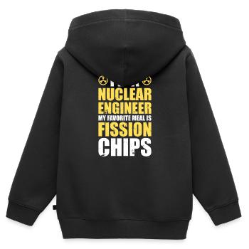 Kernenergie Strahlung Atomkraft Ingenieur - Kinder Premium Organic Zip Hoodie - Schwarz - Hinten - AI Model Kid Male (0cm)