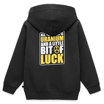 Kernenergie Strahlung Atomkraft Ingenieur - Kinder Premium Organic Zip Hoodie - Schwarz - Hinten - AI Model Kid Male (0cm)