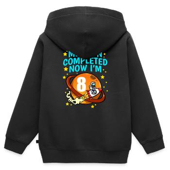 Space 8th Birthday Astronaut Planets Raketenschiff - Kinder Premium Organic Zip Hoodie - Schwarz - Hinten - AI Model Kid Male (0cm)