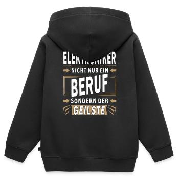 ELEKTRONIKER NICHT NUR EIN BERUF - Kinder Premium Organic Zip Hoodie - Schwarz - Hinten - AI Model Kid Male (0cm)