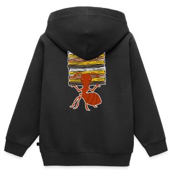 Fichiers Ants Dossier Office Ant - Sweat Premium à capuche zippé enfant bio - noir - Dos - AI Model Kid Male (0cm)