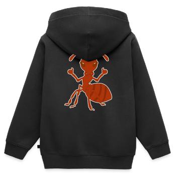 La fourmi lève les fourmis - Sweat Premium à capuche zippé enfant bio - noir - Dos - AI Model Kid Male (0cm)