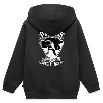 Parkour Freerunning Runner Back Flip Jumping - Sweat Premium à capuche zippé enfant bio - noir - Dos - AI Model Kid Male (0cm)
