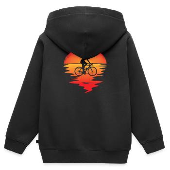 Fahrrad Zubehör Radfahrer Motiv - Kinder Premium Organic Zip Hoodie - Schwarz - Hinten - AI Model Kid Male (0cm)