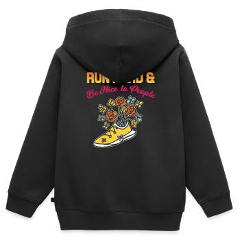 Lustiges Marathon Läufer Laufen Cross Country - Kinder Premium Organic Zip Hoodie - Schwarz - Hinten - AI Model Kid Male (0cm)