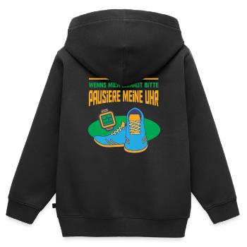 Lustiges Marathon Läufer Laufen Cross Country - Kinder Premium Organic Zip Hoodie - Schwarz - Hinten - AI Model Kid Male (0cm)