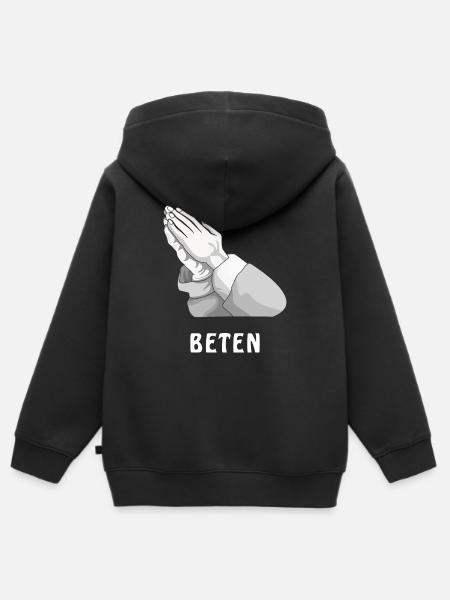 BETEN - Kinder Premium Organic Zip Hoodie - Schwarz