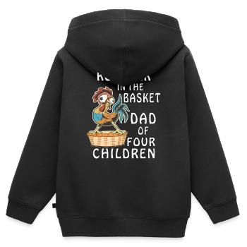 COQ DANS LE PANIER - Sweat Premium à capuche zippé enfant bio - noir - Dos - AI Model Kid Male (0cm)