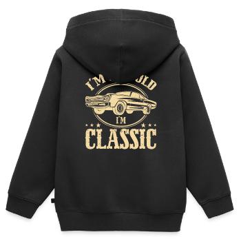 At Not Old in Classic - Kids Premium Organic Zip-up Hoodie - black - Back - AI Model Kid Male (0cm)