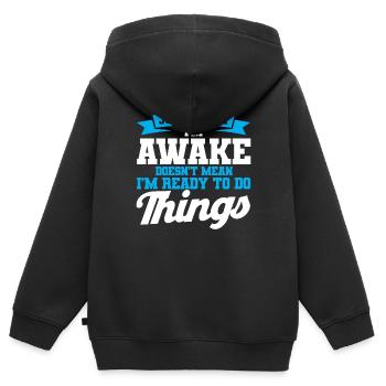 Zwillinge - Kinder Premium Organic Zip Hoodie - Schwarz - Hinten - AI Model Kid Male (0cm)