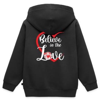 Glauben Sie an die Liebe zu Weihnachten - Kinder Premium Organic Zip Hoodie - Schwarz - Hinten - AI Model Kid Male (0cm)