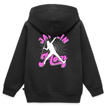 Le lancer du javelot fonctionne l’athlétisme de la mère - Sweat Premium à capuche zippé enfant bio - noir - Dos - AI Model Kid Male (0cm)