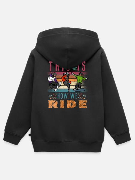 So fahren wir - Kinder Premium Organic Zip Hoodie - Schwarz