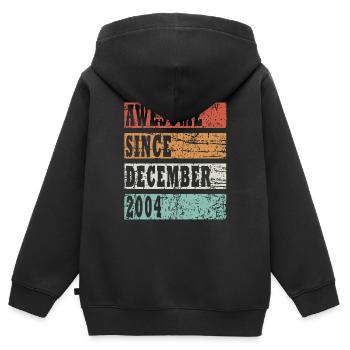 Baujahr 2004 Dezember geboren Geschenkidee - Kinder Premium Organic Zip Hoodie - Schwarz - Hinten - AI Model Kid Male (0cm)