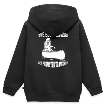 Rameurs drôles rameurs rameurs disant club d’aviron - Sweat Premium à capuche zippé enfant bio - noir - Dos - AI Model Kid Male (0cm)