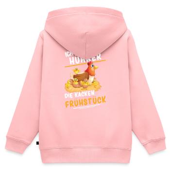 ich liebe Hühner, die kacken Frühstück - Kinder Premium Organic Zip Hoodie - Rosa - Hinten - AI Model Kid Female (0cm)