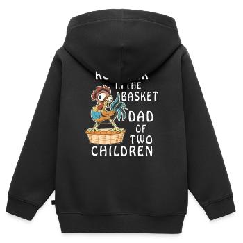 COQ DANS LE PANIER - Sweat Premium à capuche zippé enfant bio - noir - Dos - AI Model Kid Male (0cm)