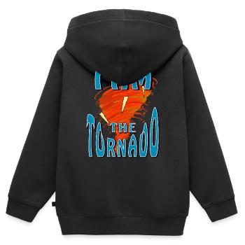 I AM THE TORNADO - Kinder Premium Organic Zip Hoodie - Schwarz - Hinten - AI Model Kid Male (0cm)