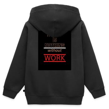 Talent is NOTHING without work - Kinder Premium Organic Zip Hoodie - Schwarz - Hinten - AI Model Kid Male (0cm)