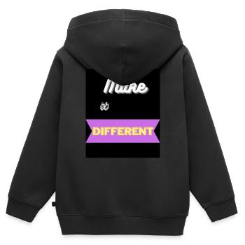Make it different - Kinder Premium Organic Zip Hoodie - Schwarz - Hinten - AI Model Kid Male (0cm)