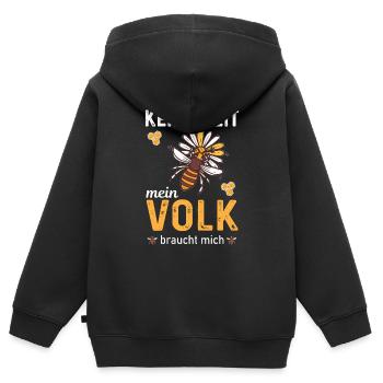 keine Zeit mein Volk braucht mich - Kinder Premium Organic Zip Hoodie - Schwarz - Hinten - AI Model Kid Male (0cm)