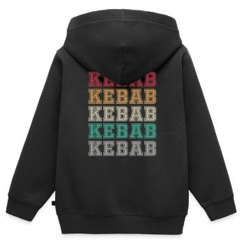Kebab - Kinder Premium Organic Zip Hoodie - Schwarz - Hinten - AI Model Kid Male (0cm)