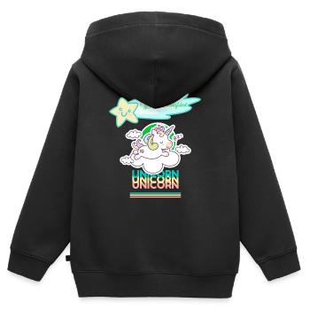 Shleep Shirt Unicorn Star Einhorn - Kinder Premium Organic Zip Hoodie - Schwarz - Hinten - AI Model Kid Male (0cm)