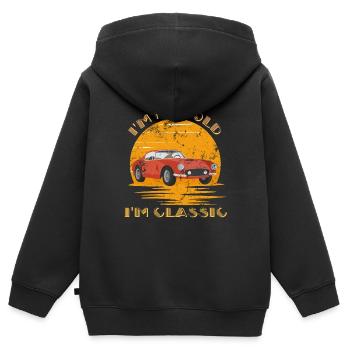 Nicht alt, sondern klassisch - Kinder Premium Organic Zip Hoodie - Schwarz - Hinten - AI Model Kid Male (0cm)