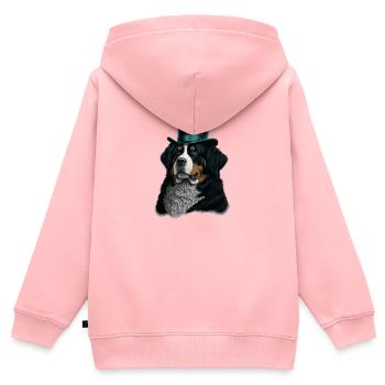 Dog Bernese Mountain Dog dog motif - Kids Premium Organic Zip-up Hoodie - rose - Back - AI Model Kid Female (0cm)