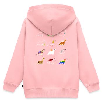 Funny Dinosaurs Dino Kawaii Dino Brachiosaurus - Kids Premium Organic Zip-up Hoodie - rose - Back - AI Model Kid Female (0cm)