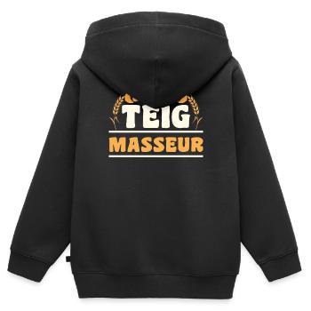 Pizza Bäcker Konditor | Teig Masseur - Kinder Premium Organic Zip Hoodie - Schwarz - Hinten - AI Model Kid Male (0cm)