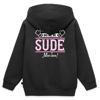 Sude Geschenkidee Geschenk Geburtstag - Kinder Premium Organic Zip Hoodie - Schwarz - Hinten - AI Model Kid Male (0cm)