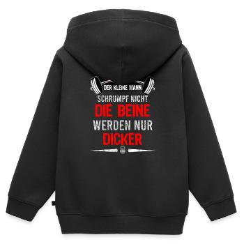 Bodybuilding Vorurteil Gym T-shirt Lustig - Kinder Premium Organic Zip Hoodie - Schwarz - Hinten - AI Model Kid Male (0cm)