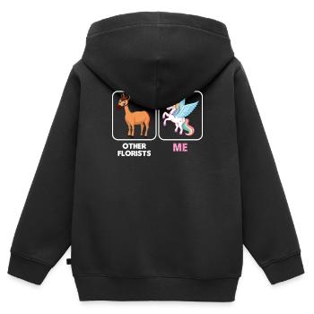 Other Florist / Me Funny Florist For Florist - Kinder Premium Organic Zip Hoodie - Schwarz - Hinten - AI Model Kid Male (0cm)