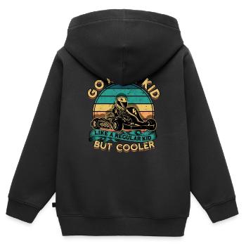Kart conduite de kart pilotes de course Pilotes de course - Sweat Premium à capuche zippé enfant bio - noir - Dos - AI Model Kid Male (0cm)