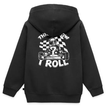 Kart conduite de kart pilotes de course Pilotes de course - Sweat Premium à capuche zippé enfant bio - noir - Dos - AI Model Kid Male (0cm)