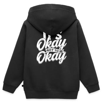 depression depressiv traurig geschenkidee unglückl - Kinder Premium Organic Zip Hoodie - Schwarz - Hinten - AI Model Kid Male (0cm)