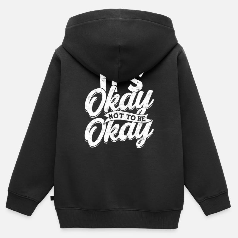 dépression dépressive triste idée cadeau malheureux - Sweat Premium à capuche zippé enfant bio - noir